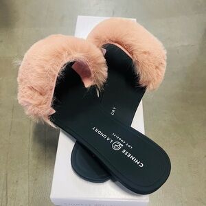 Chinese Laundry Pink Furry Slippers